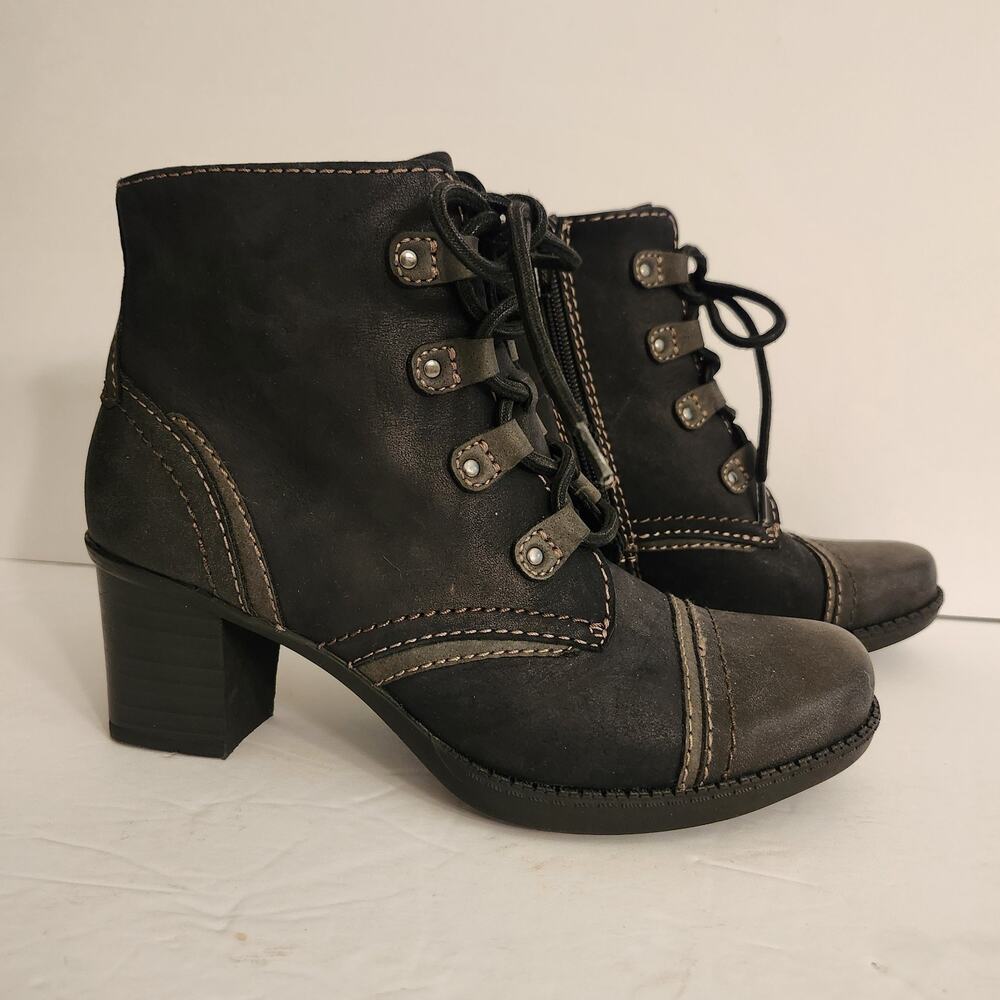 Earth Origins Women’s Ankle Boots Black Suede Sz 6 1/2 M Retro Granny